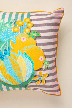 PRINT & PATTERN CUSHIONS Keora Stripers Honey Bloom Cushion Cover (46 Cm X 46 Cm)