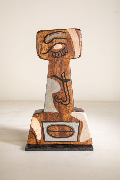 FIGURINES Kissed Face Wood Sculpture