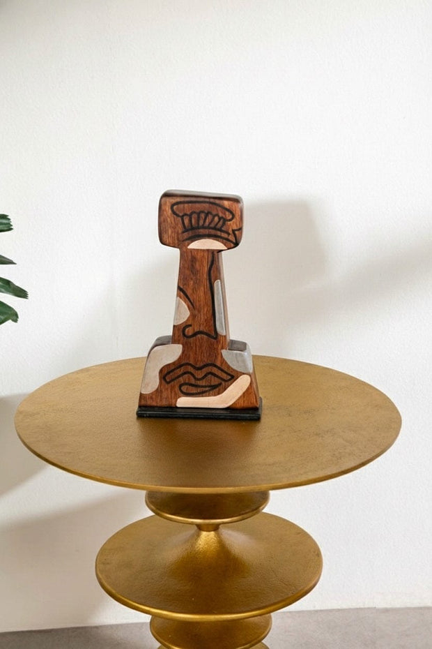 FIGURINES Kissed Face Wood Sculpture