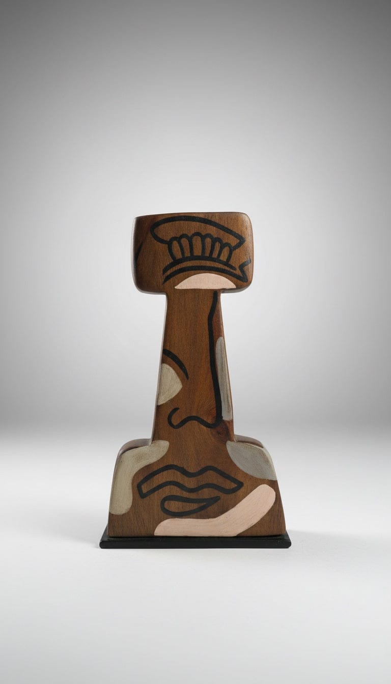 FIGURINES Kissed Face Wood Sculpture