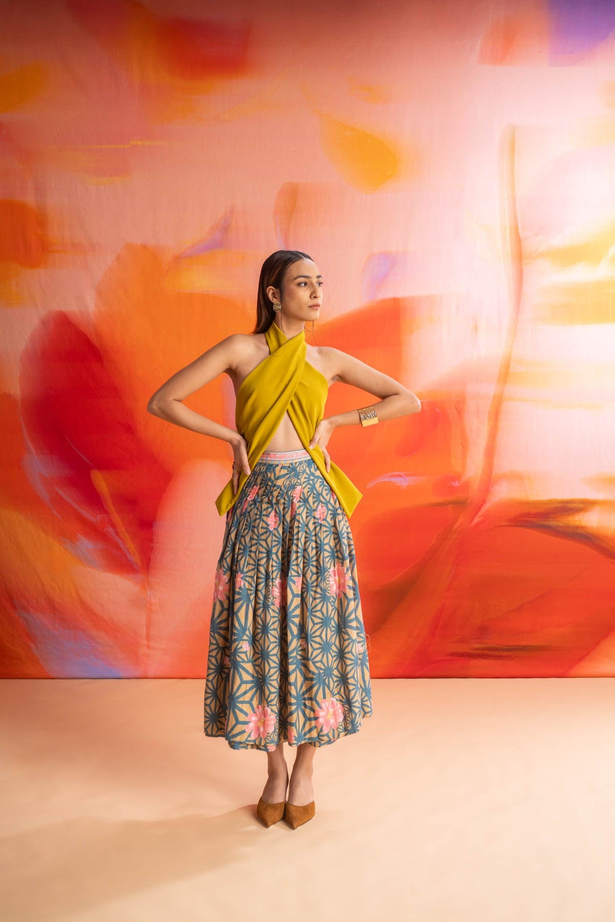 BOTTOMS Kiwach Wrap Skirt (Goldenrod)