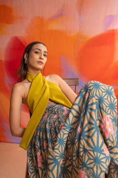 Kiwach Wrap Skirt (Goldenrod Blue)