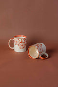 MUGS & CUPS Kiwach Orange Ceramic Coffee Mug (Set Of 2)