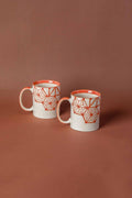 MUGS & CUPS Kiwach Orange Ceramic Coffee Mug (Set Of 2)