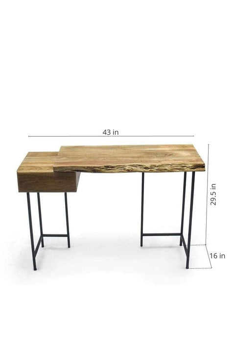 CONSOLE TABLES Koa Acacia Wood And Metal Console Table