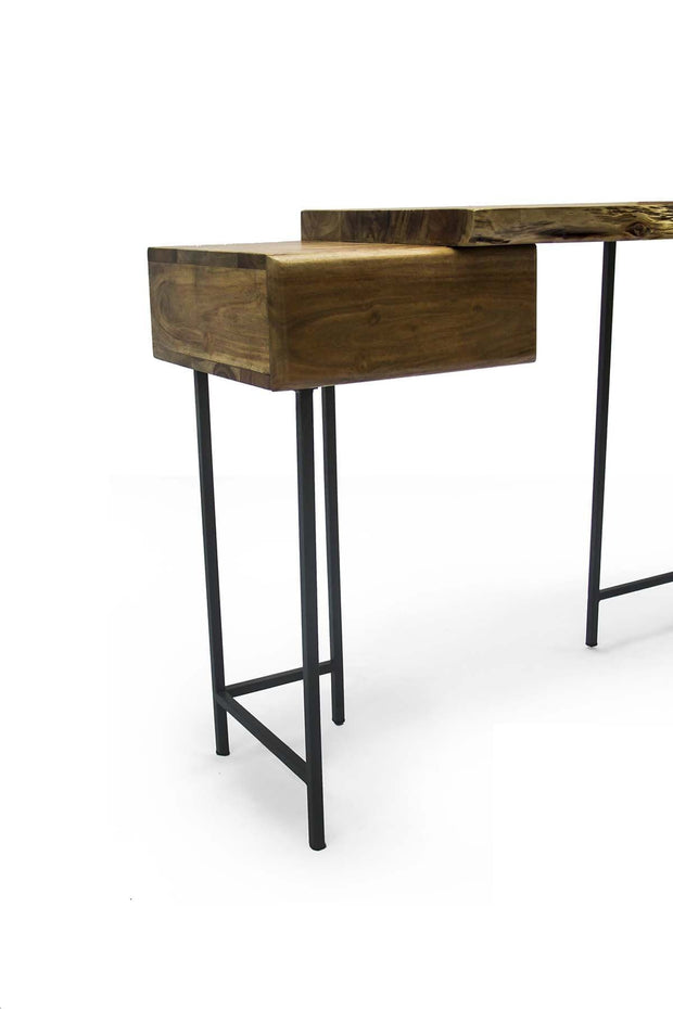 CONSOLE TABLES Koa Acacia Wood And Metal Console Table