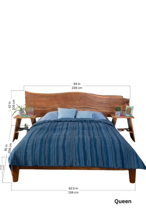 BEDS Kobe Double Live Edge Headboard And Bed