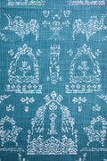 PRINT & PATTERN HEAVY FABRICS Koda Grama Dark Teal Printed Heavy Fabric And Curtains