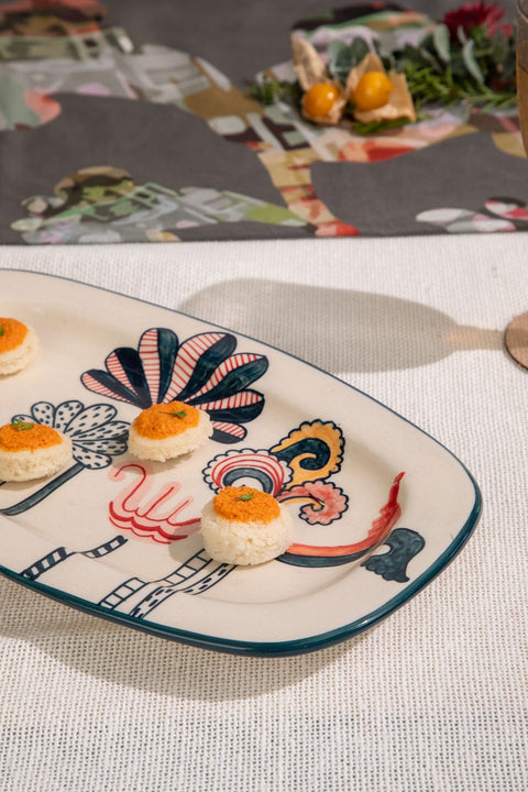 SERVING PLATTERS Kongu  Madder Red Rectangular Platter