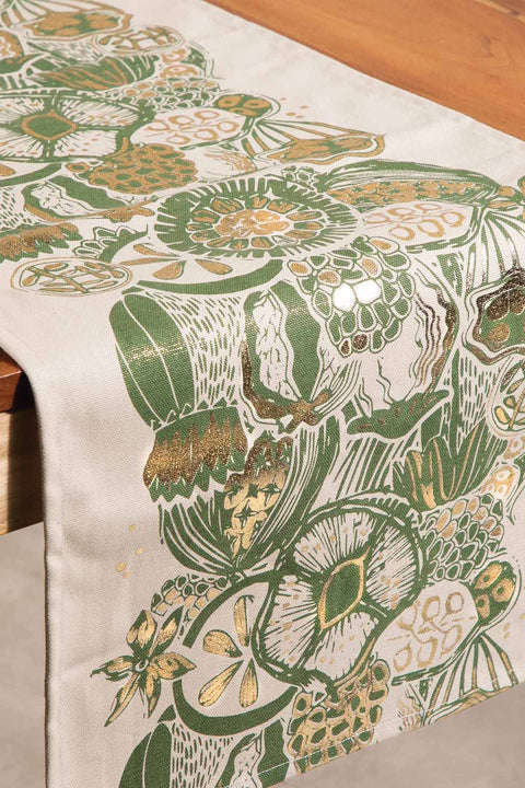 TABLE RUNNERS Koza Foil Olive Gold Table Runner