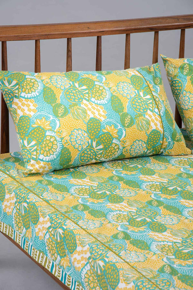 PRINT & PATTERN BEDCOVERS Koza Pure Cotton Bedcover (Emerald Green)