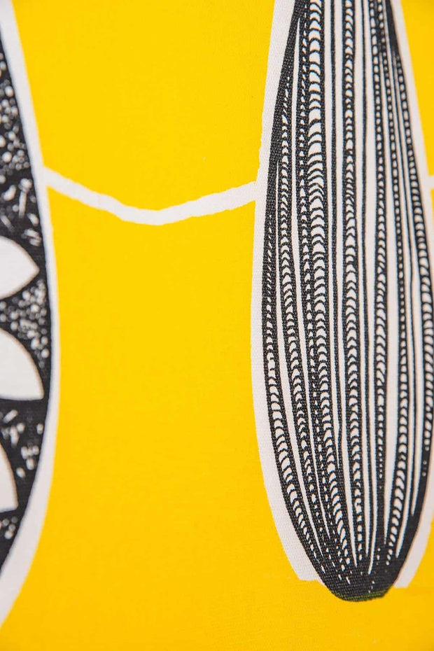 PRINT & PATTERN COTTON FABRICS Kuppi Cotton Fabric And Curtains (Yellow)