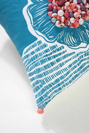 ACCENT CUSHIONS Kuru Artistic Blue Cushion Cover (41 Cm X 41 Cm)