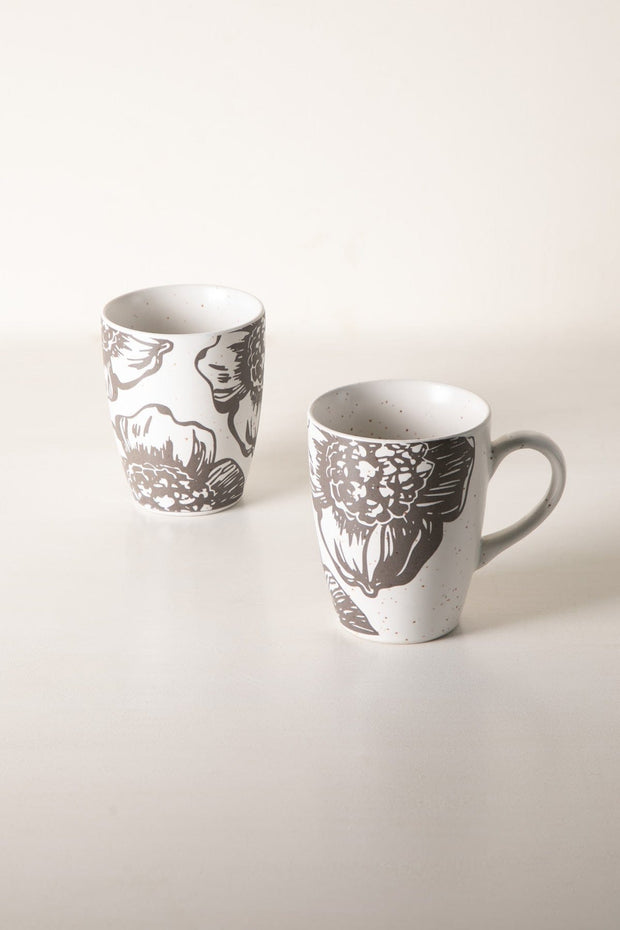 MUGS & CUPS Kuru Charcoal Coffee Mug (Set Of 2)