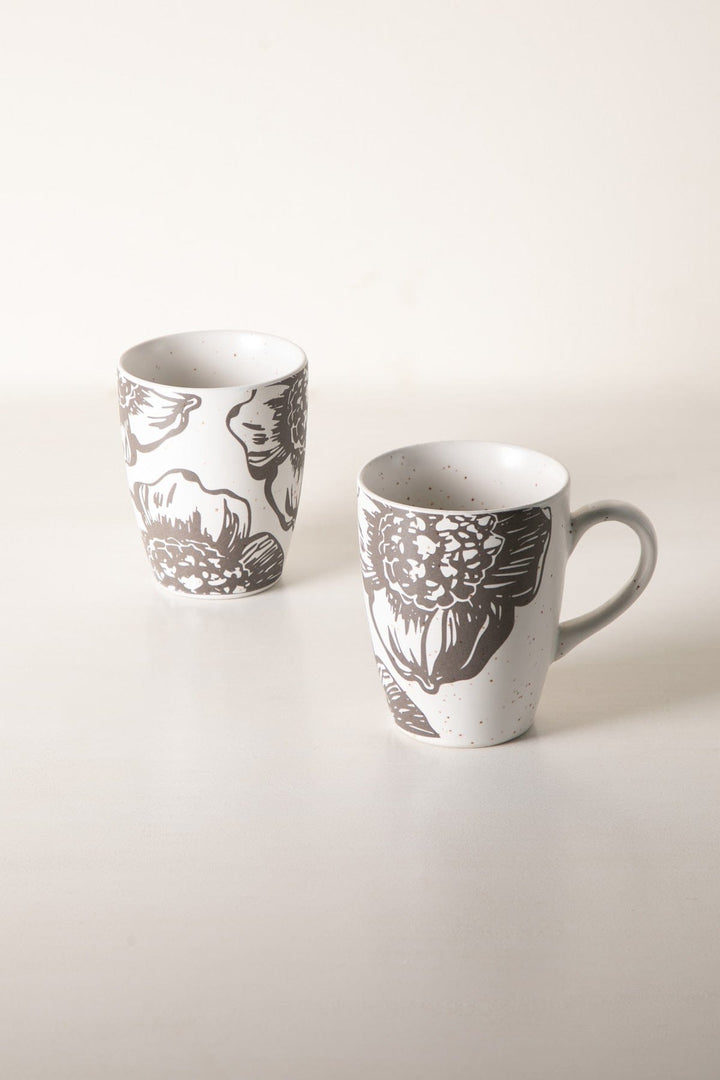 MUGS & CUPS Kuru Charcoal Coffee Mug (Set Of 2)