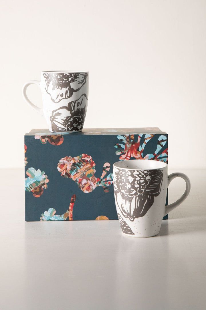 MUGS & CUPS Kuru Charcoal Coffee Mug (Set Of 2)