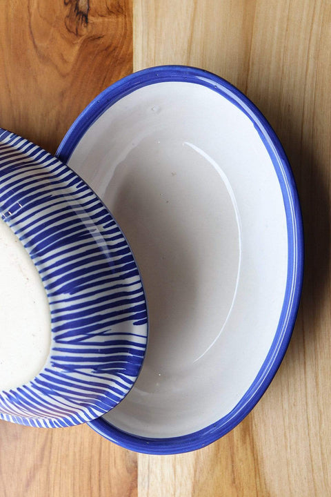 PLATTER Kyoto Oval Dish (Blue/White)