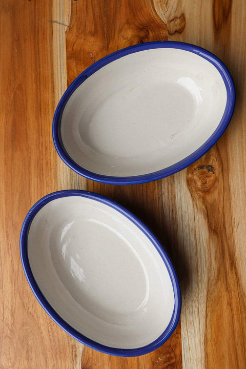 PLATTER Kyoto Oval Dish (Blue/White)