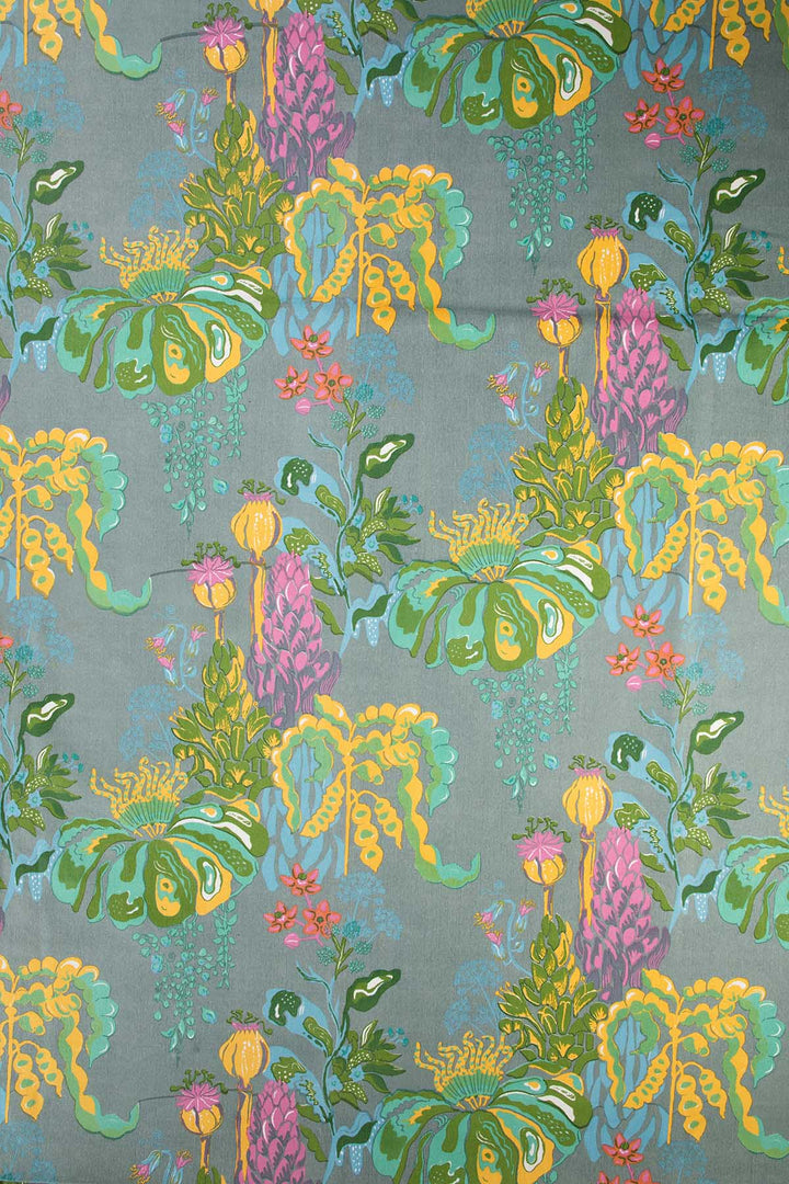 SWATCHES Kachnar Green Fields Printed Upholstery Fabric Swatch