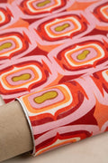 PRINT & PATTERN UPHOLSTERY FABRICS Landfall Ogee Mineral Red Printed Upholstery Fabric