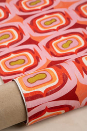 PRINT & PATTERN UPHOLSTERY FABRICS Landfall Ogee Mineral Red Printed Upholstery Fabric