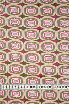 PRINT & PATTERN UPHOLSTERY FABRICS Landfall Ogee Mineral Green Printed Upholstery Fabric