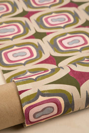 PRINT & PATTERN UPHOLSTERY FABRICS Landfall Ogee Mineral Green Printed Upholstery Fabric