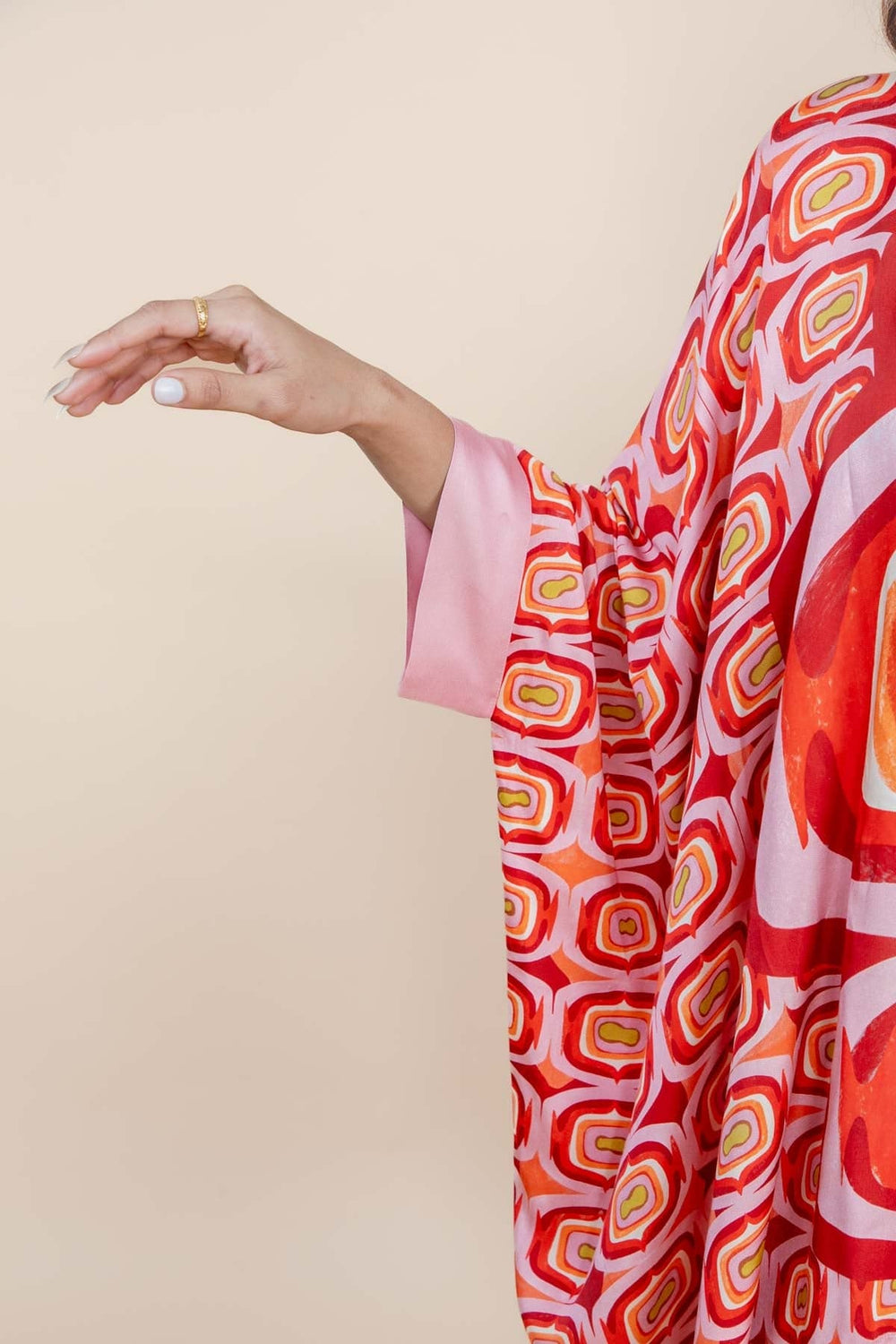 TOPS Landfall Ogee Kaftan Shirt (Mineral Red)