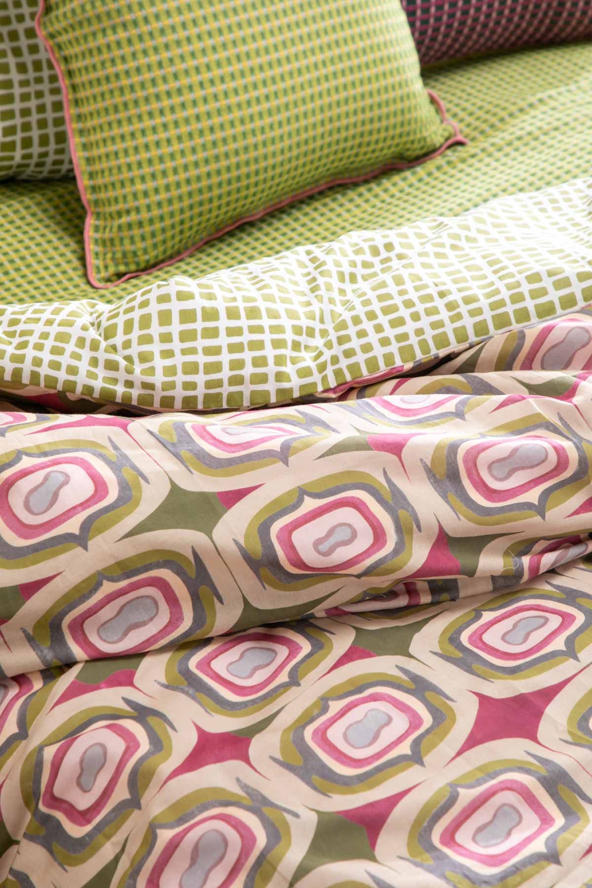 DUVET COVERS Landfall Ogee Mineral Green Duvet Cover