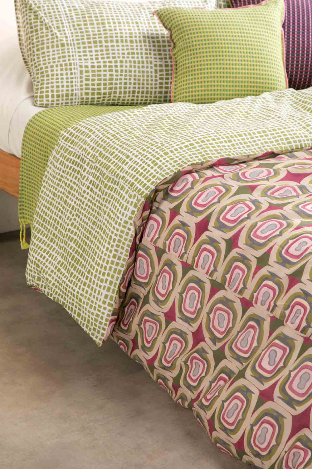 DUVET COVERS Landfall Ogee Mineral Green Duvet Cover