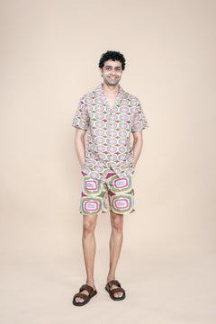 SHIRTS Landfall Ogee Printed Camp Shirt (Mineral Green)
