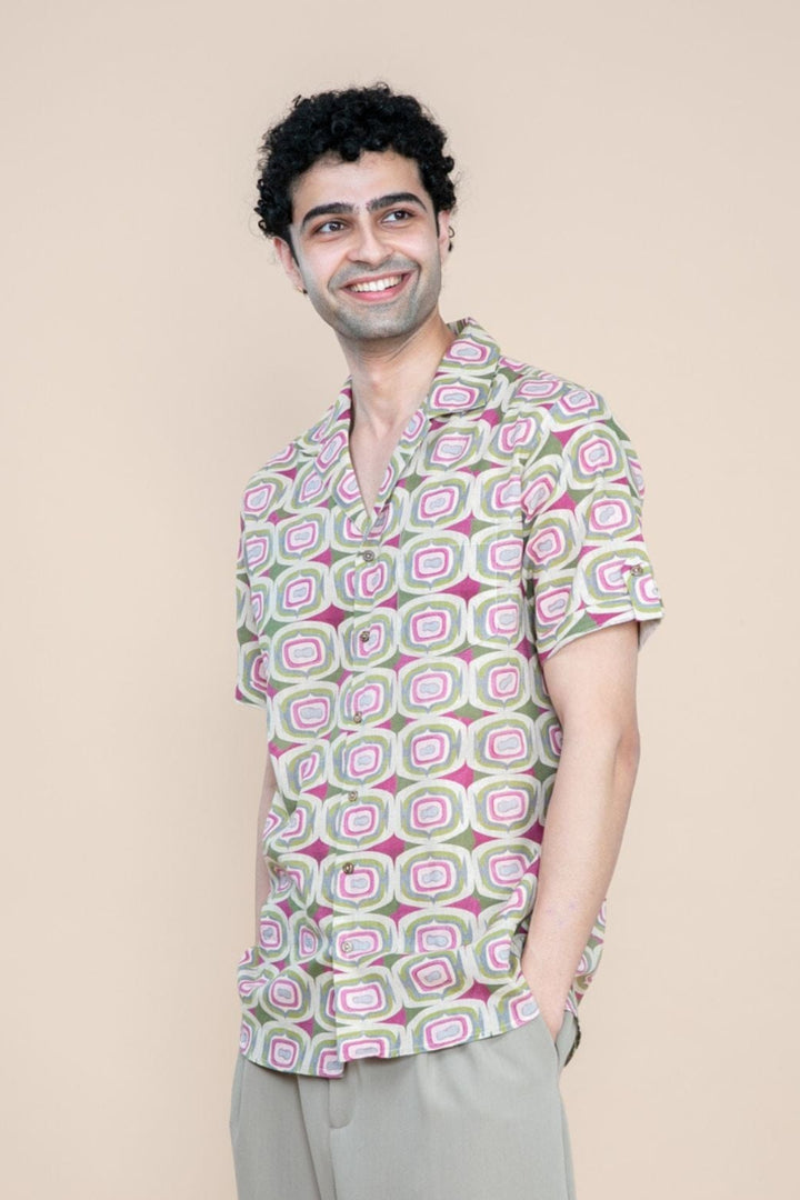 SHIRTS Landfall Ogee Printed Camp Shirt (Mineral Green)