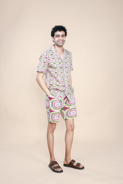 SHORTS Landfall Ogee Printed Camp Shorts (Mineral Green)