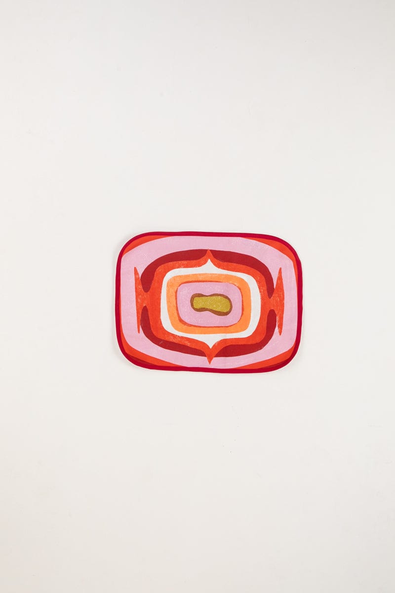 TABLE MATS Landfall Ogee Mineral Red Table Mat (Set Of 4)