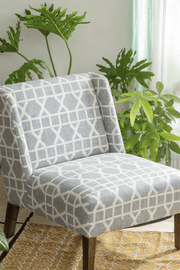PRINT & PATTERN UPHOLSTERY FABRICS Lattice Printed Upholstery Fabric (Grey)