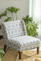 Box Office Accent Chair in Lattice Grey Fabric
