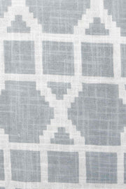 CURTAINS Lattice Cotton Drapes And Blinds (Grey)
