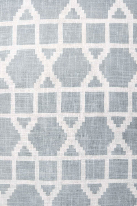 CURTAINS Lattice Cotton Drapes And Blinds (Grey)