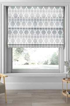 PRINT & PATTERN HEAVY FABRICS Lattice Printed Heavy Fabric And Curtains (Grey)
