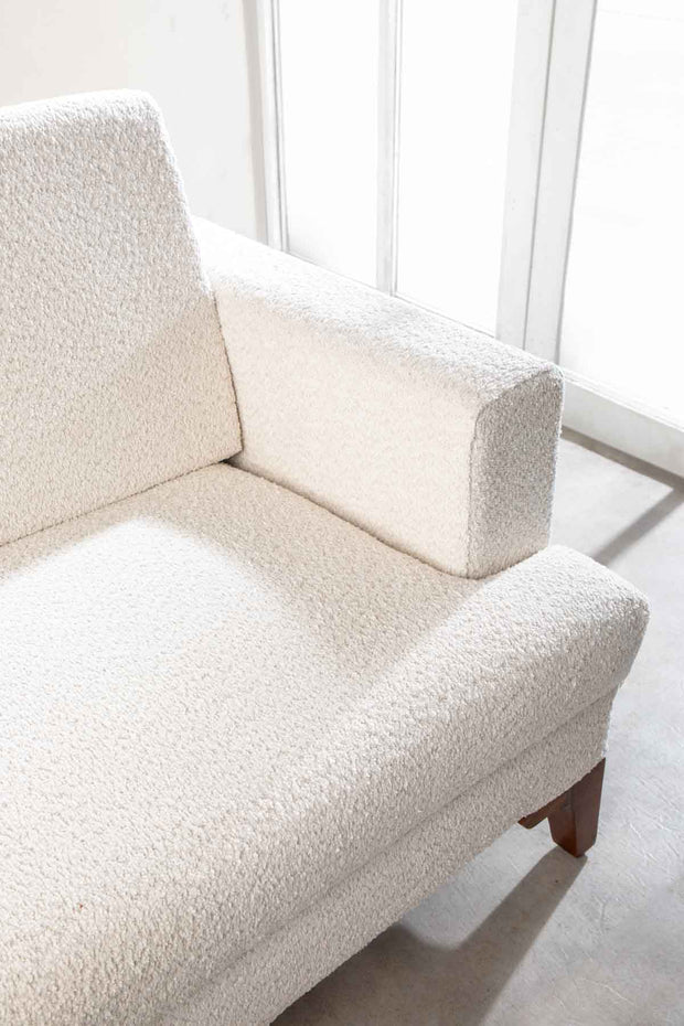 SOLID & TEXTURED UPHOLSTERY FABRICS Leh Boucle Upholstery Fabric (Snow Fall White)