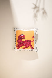 PRINT & PATTERN CUSHIONS Leo Valiant Ruler  Orange Cushion Cover (41 Cm X 41 Cm)