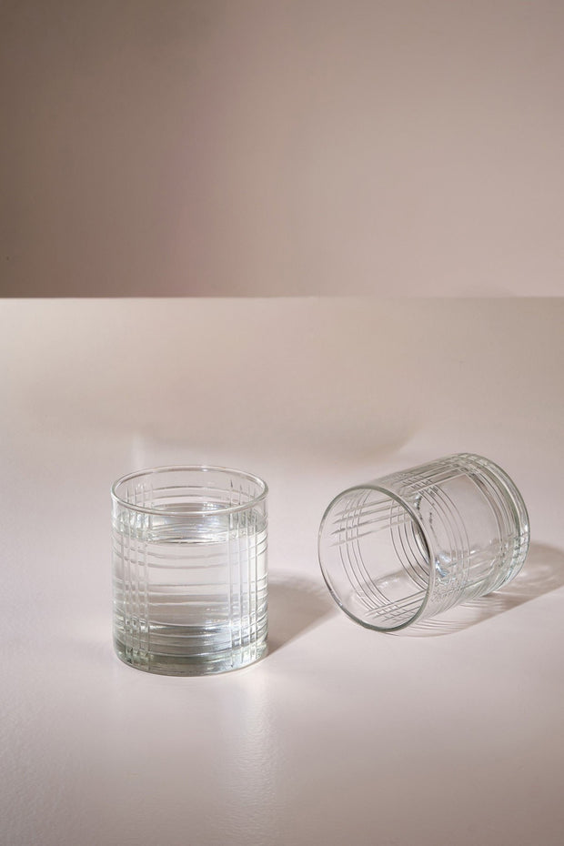 DRINKING GLASSES Lines Cocktail Glass (Set Of 2)