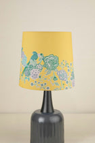 Luna Table Lamp with Damask Birds Taper Lampshade (Butter Yellow)