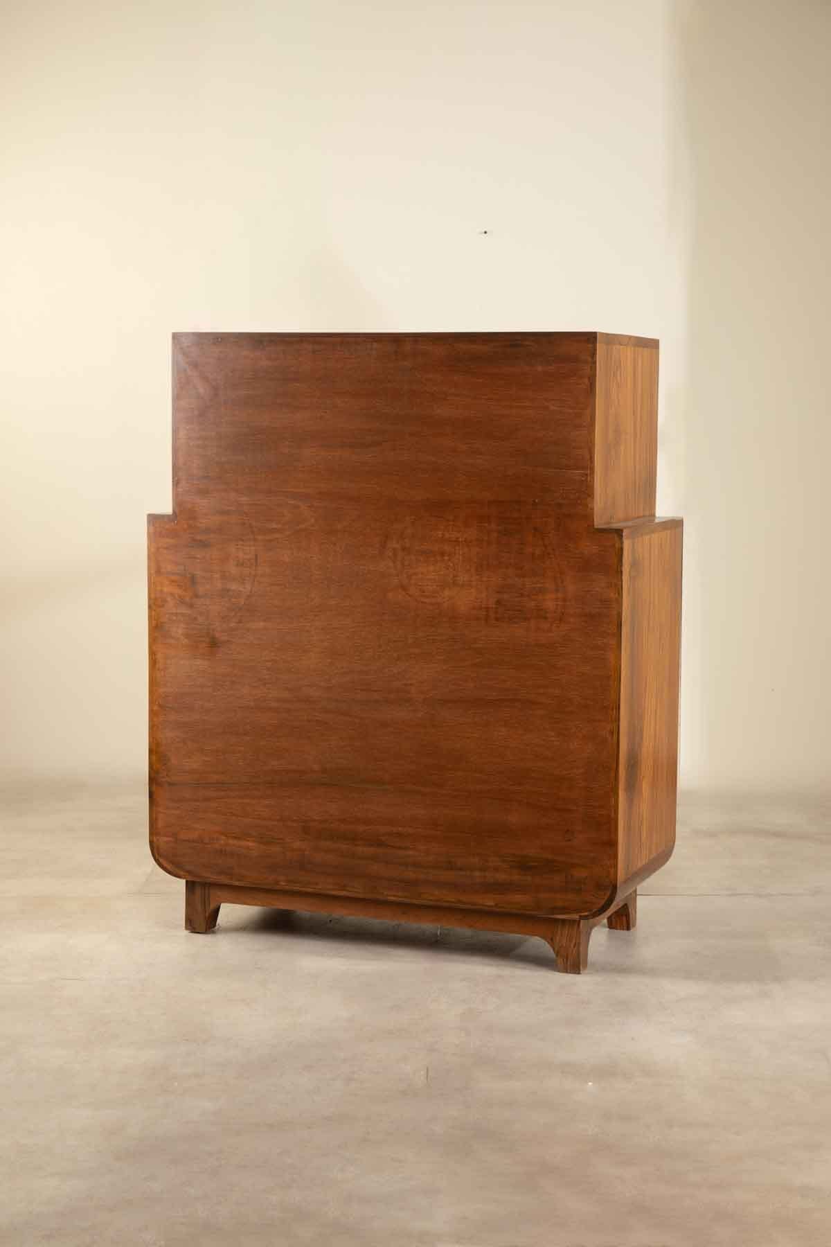 CHEST OF DRAWERS Luna Teak Wood And Wicker Chest Of Drawers
