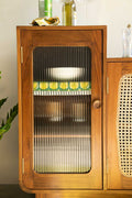 Luna Teak Wood and Wicker Sideboard