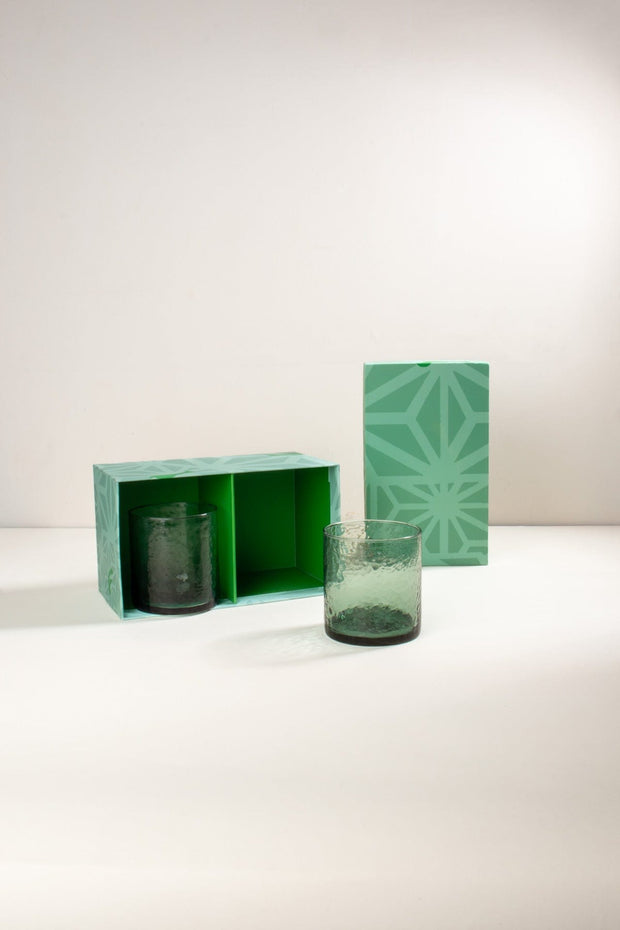DRINKING GLASSES Lush Forest Green Cocktail Glass (Set Of 2)
