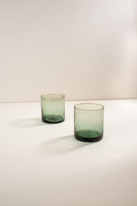 DRINKING GLASSES Lush Forest Green Cocktail Glass (Set Of 2)