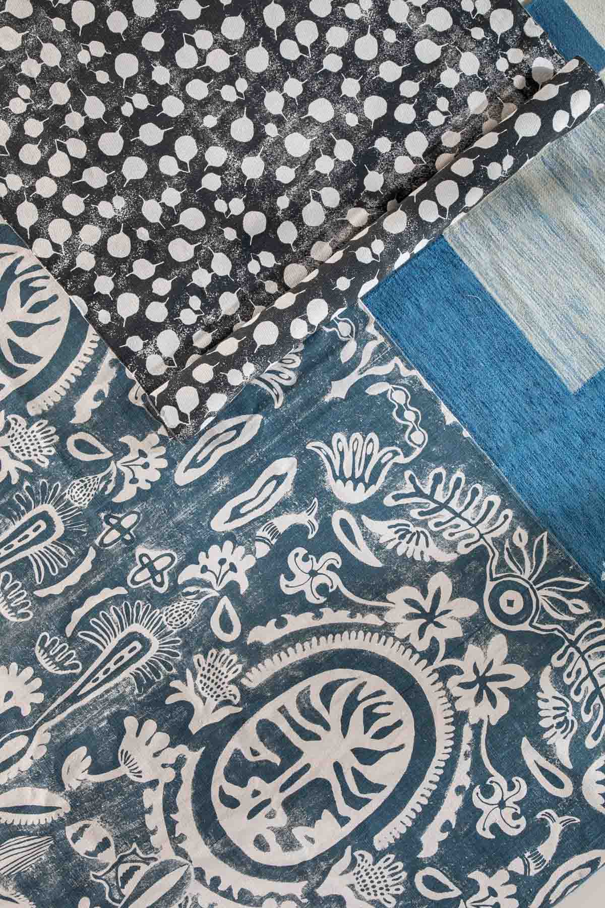 PRINT & PATTERN RUGS Madellion Tree Printed Rug (Indigo)