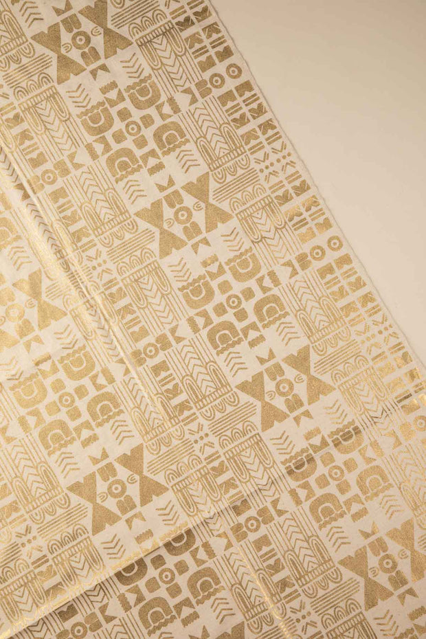 PRINT & PATTERN UPHOLSTERY FABRICS Madia Printed Upholstery Fabric (Gold)