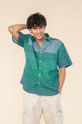 SHIRTS Madras Stripes Printed Shirt (Spring Forest Green)